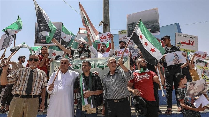 Thousands of Syrians take to streets to protest Assad regime election