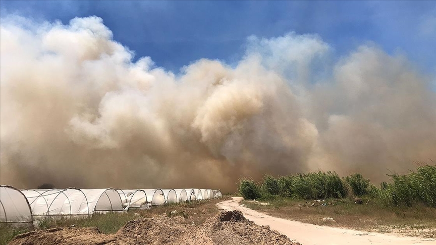Antalya'da sazlık alanda çıkan yangın kontrol altına alındı