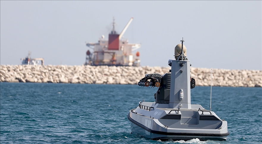 Guided missile from Turkey's armed unmanned surface vessel hits target