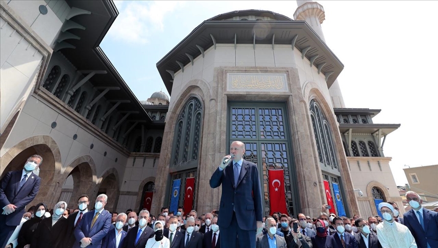 سخنرانی اردوغان در مراسم افتتاح مسجد تقسیم استانبول