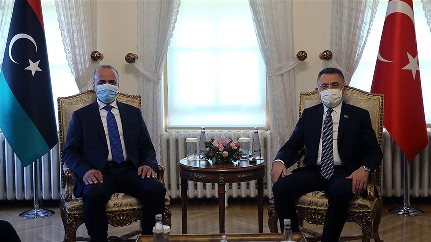 Cumhurbaşkanı Yardımcısı Oktay, Libya Başkanlık Konseyi Başkan Yardımcısı El-Lafi'yi kabul etti