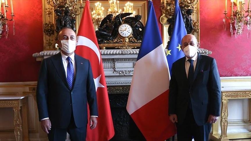 دیدار وزیران خارجه ترکیه و فرانسه در پاریس