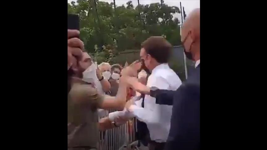 French President Macron slapped in face by member of public