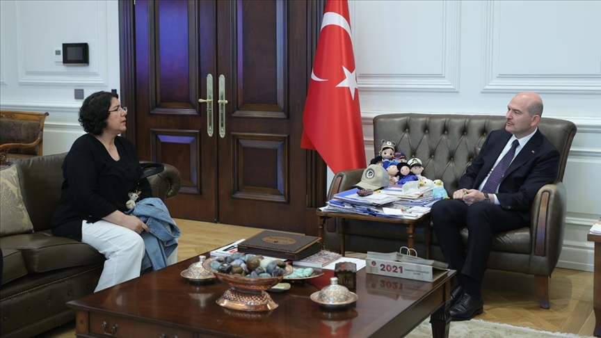 Kızı PKK tarafından kaçırılan Maide Töremiş Aktaş'tan, Bakan Soylu'ya ziyaret  