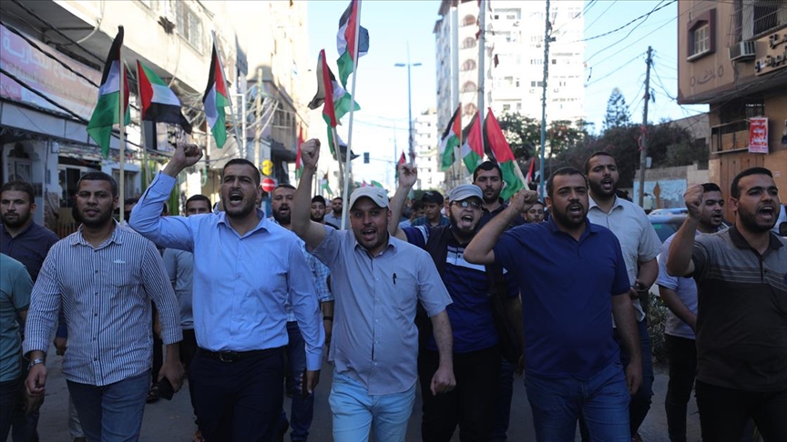 Gazze'de aşırı sağcı Yahudilerin Doğu Kudüs'teki 'Bayrak Yürüyüşü' protesto edildi
