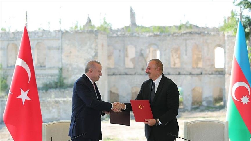 اردوغان و علی‌اف روسای جمهور ترکیه و آذربایجان "بیانیه شوشا" را امضا کردند