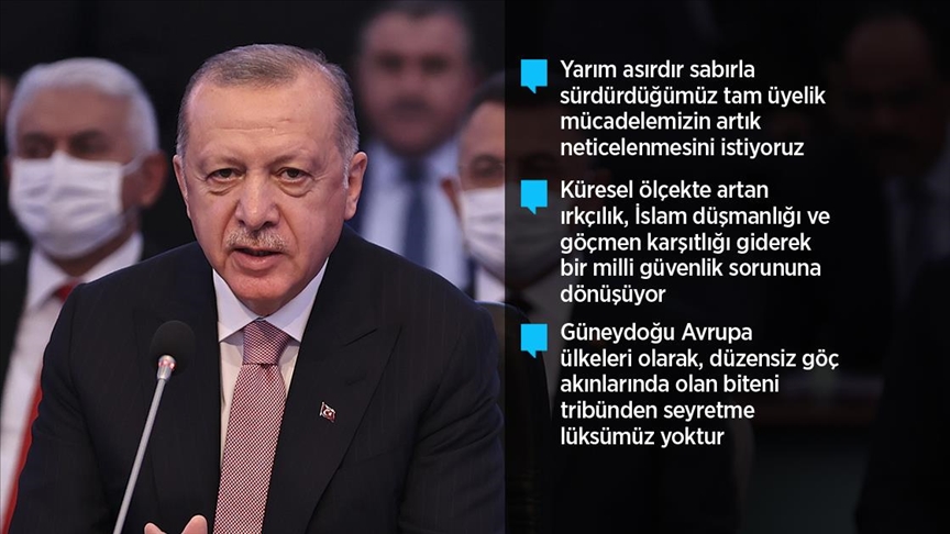 Cumhurbaşkanı Erdoğan: Türkiye'nin tam üye olarak yer almadığı bir AB'nin çekim ve güç merkezi olması mümkün değildir