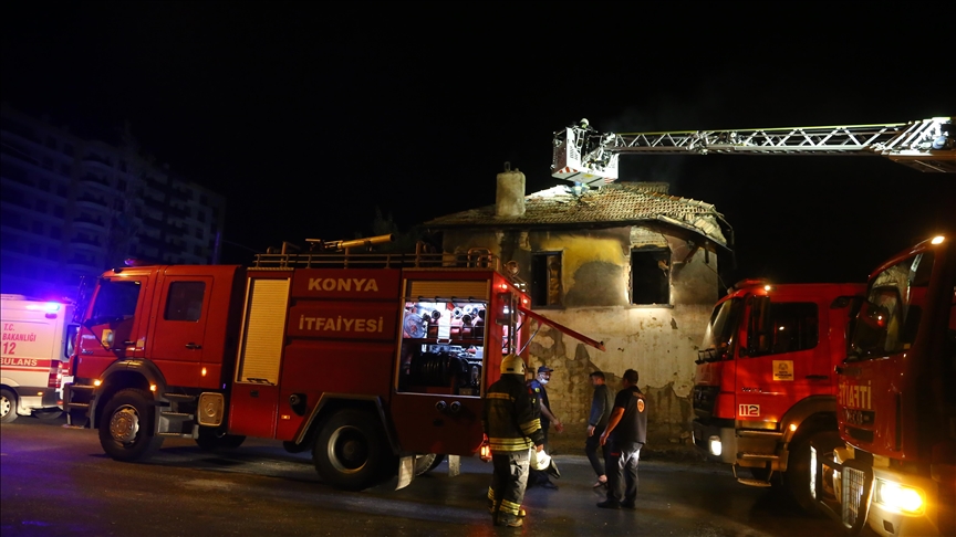 Konya'da Suriyeli ailenin kaldığı evde çıkan yangında 3 çocuk öldü