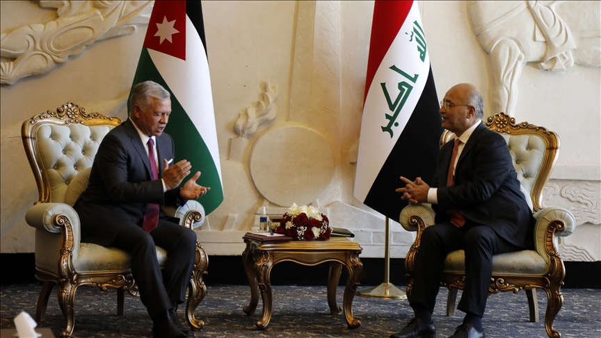 رئيس العراق وملك الأردن يبحثان تخفيف التوترات بالمنطقة