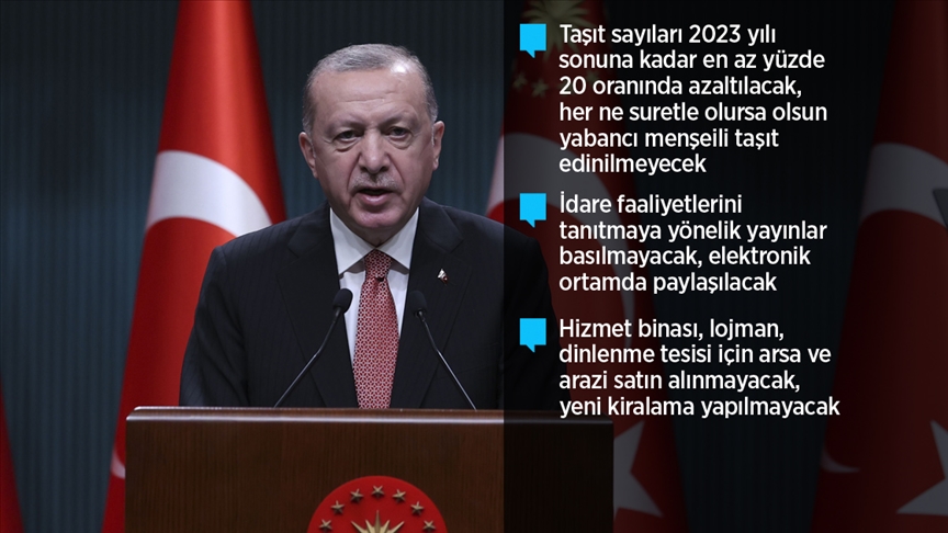 Cumhurbaşkanı Erdoğan'dan 'tasarruf tedbirleri' genelgesi