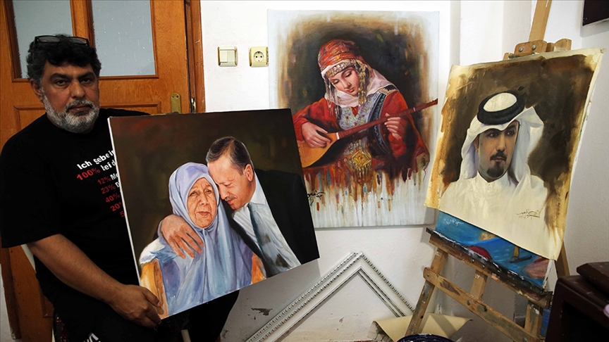 لوحاته زينت قصور صدام.. رسام عراقي يواصل إبداعاته في تركيا