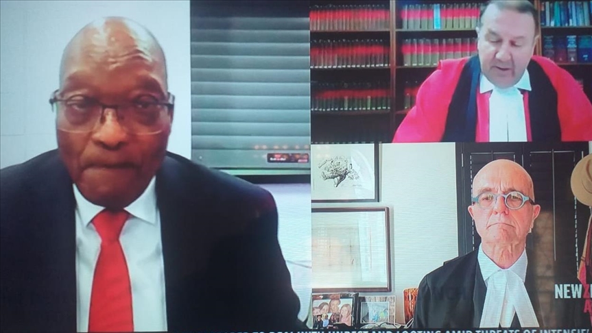 Former South African president makes virtual court appearance from prison