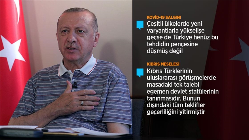 Cumhurbaşkanı Erdoğan: Kıbrıs Türk Devleti'nin geniş tanınırlığa sahip olması için her türlü gayreti sergileyeceğiz