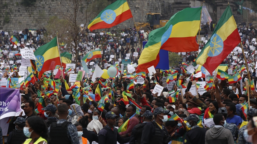 Tens of thousands gather in Ethiopia’s capital to condemn Tigray rebels