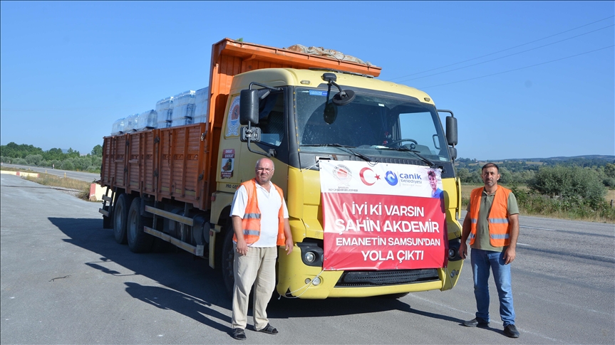 Samsun'dan orman yangını ile mücadele eden Marmaris'e içme suyu desteği