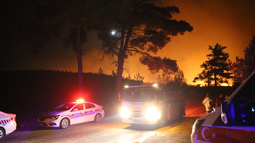 Milas'ta başlayıp Bodrum ilçesine sıçrayan orman yangınına müdahale ediliyor