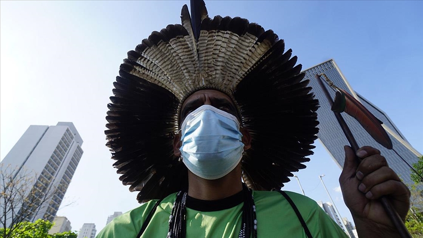 Brezilyada yerliler toprak hakları için Sao Pauloda