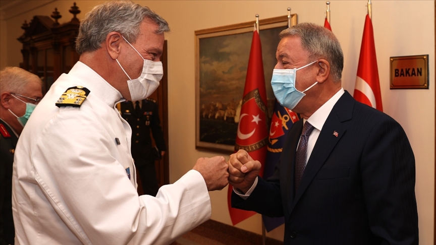 Milli Savunma Bakanı Akar, NATO Askeri Komite Başkanı Oramiral Bauer ile görüştü