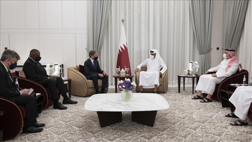 دیدار امیر قطر با وزیران امور خارجه و دفاع آمریکا در مورد افغانستان
