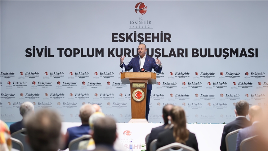 Turkish foreign minister deliver remarks on country’s external policies