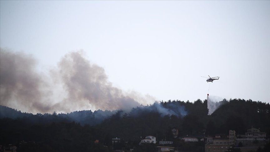 Hatay'da çıkan orman yangınına havadan ve karadan müdahale ediliyor