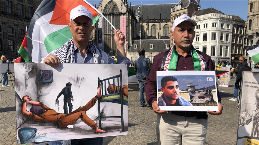 Holandija: Protest podrške palestinskim zatvorenicima u izraelskim zatvorima