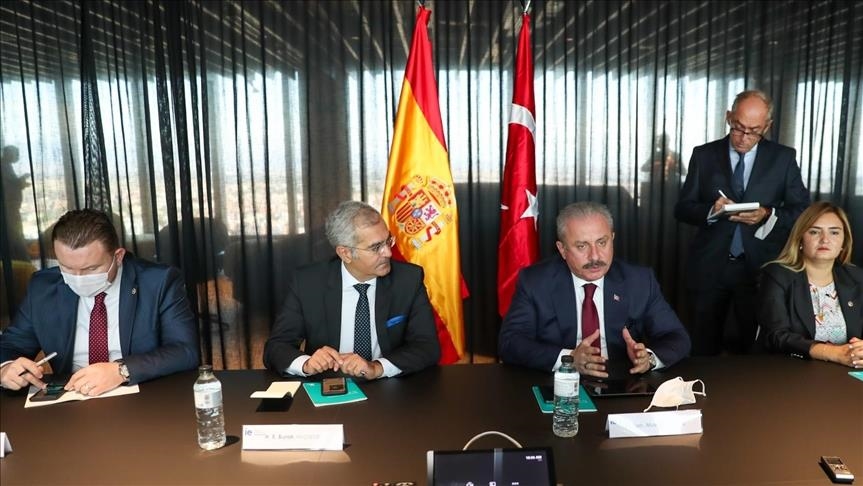 Turkish parliament speaker meets with Spanish counterpart