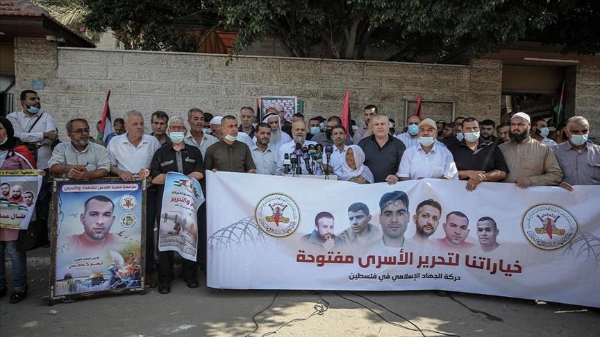 تظاهرات مردم غزه در حمایت از اسرای فراری فلسطینی