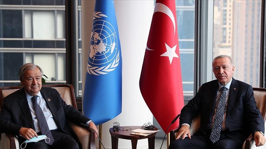 Turkish president meets UN chief at Turkevi Center in New York