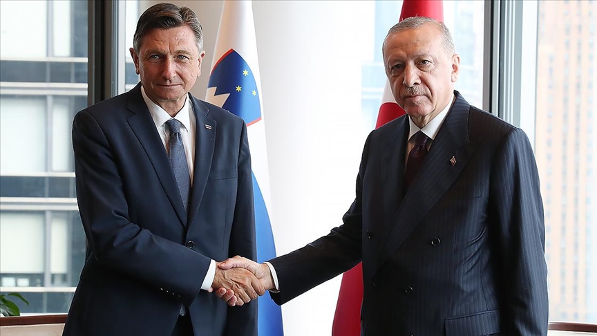 Cumhurbaşkanı Erdoğan, New York'ta Slovenya Cumhurbaşkanı Pahor ile bir araya geldi