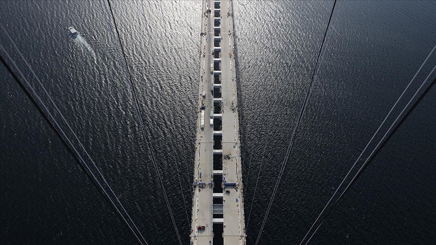 1915 Çanakkale Köprüsü 318 metre yükseklikten görüntülendi