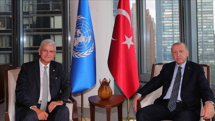 Turkish president meets former UN General Assembly president in New York