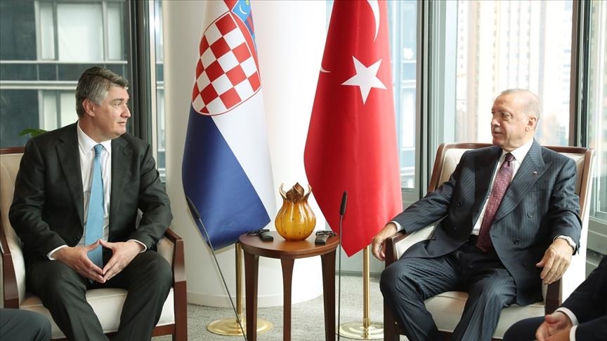 Turkish president meets with Croatian, Slovenian counterparts in New York