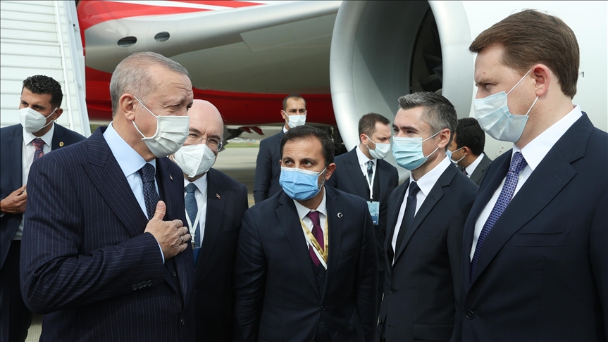 Turkish president arrives in Russia to meet Putin
