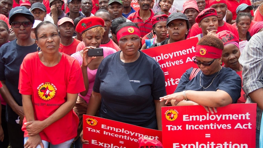 Workers march across South Africa over job losses, corruption