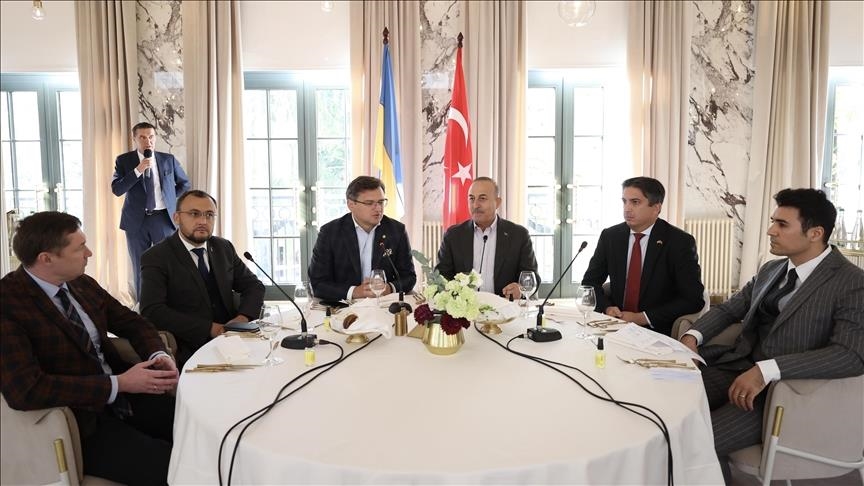 Turkish foreign minister meets businesspeople in Ukraine