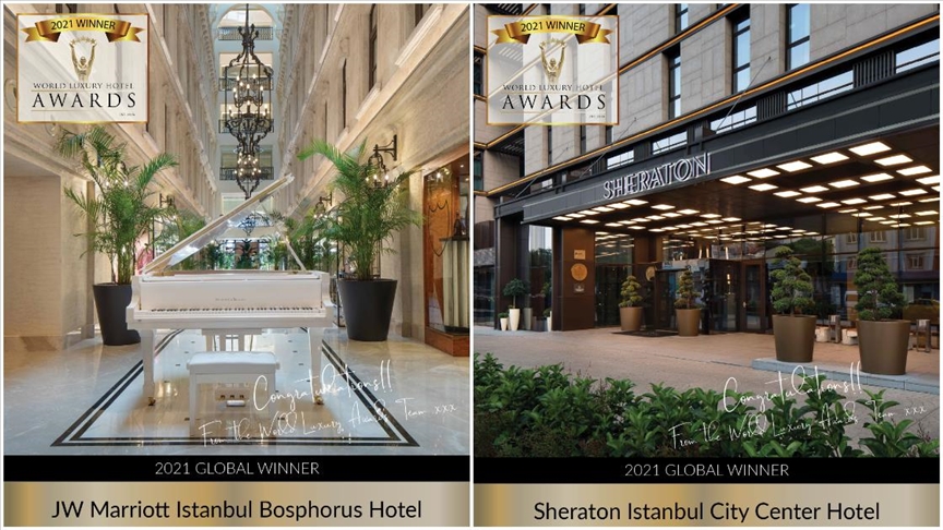 JW Marriott İstanbul Bosphorus ile Sheraton İstanbul City Centera uluslararası ödüller