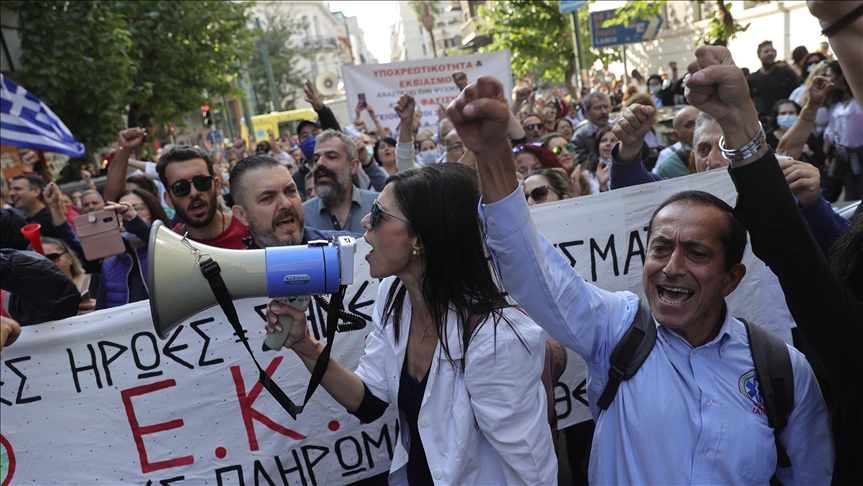Grčka: Protest medicinskih radnika u Atini