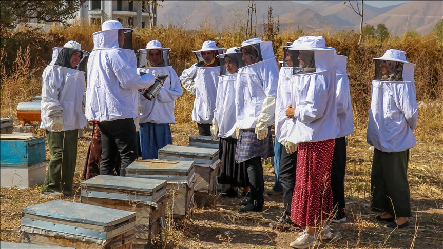 Li Wanê jin di Dibistana Cotkaran da hînî mozvaniyê dibin