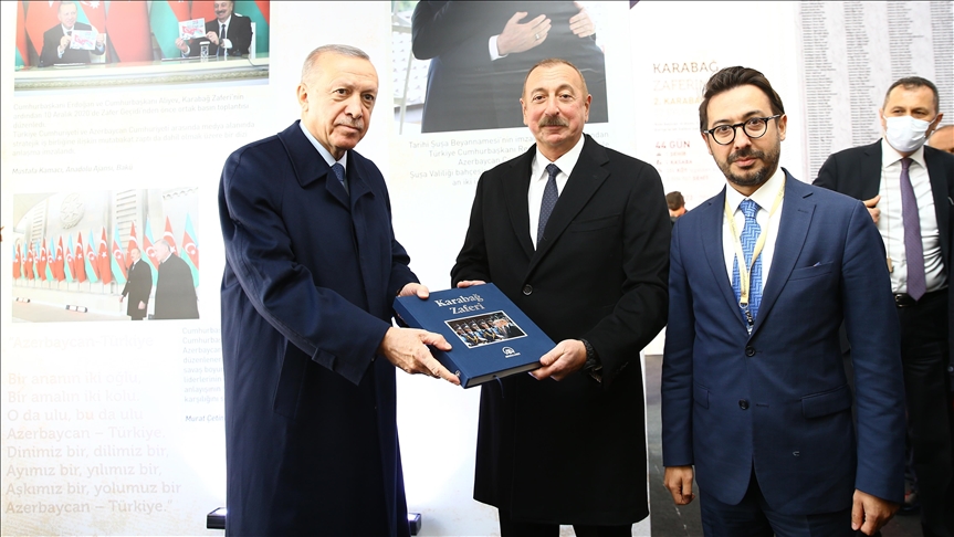 Turkish president presents Azerbaijani counterpart with Anadolu Agency book on Karabakh victory