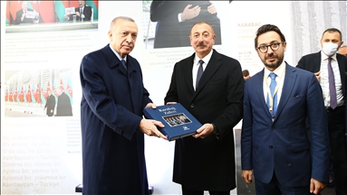 Turkish president presents Azerbaijani counterpart with Anadolu Agency book on Karabakh victory