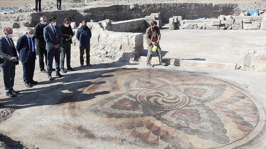 Floor mosaic from Late Roman-Early Byzantine period found in central Turkey