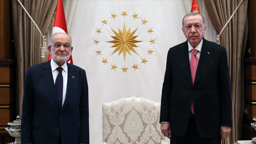 Cumhurbaşkanı Erdoğan, Saadet Partisi Genel Başkanı Karamollaoğlu'nu kabul etti