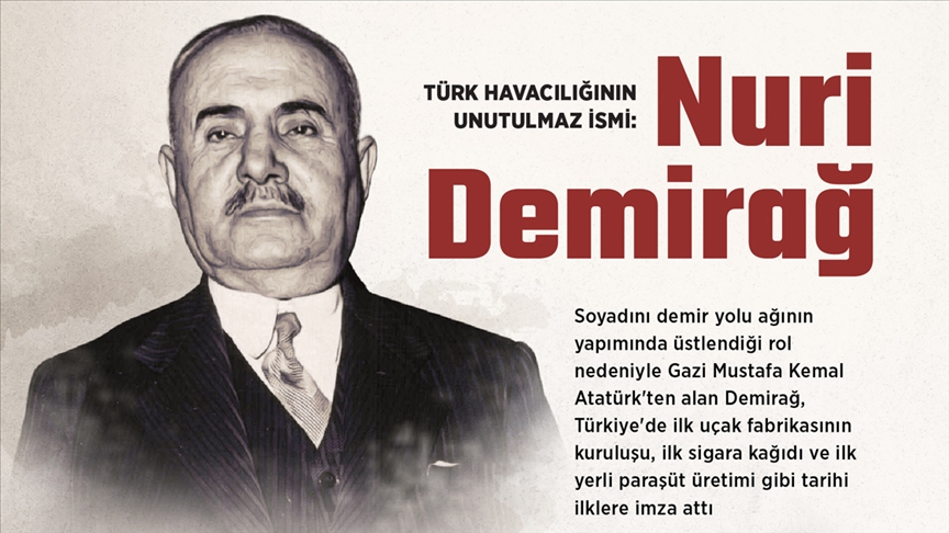 Soyadını Atatürk'ten, ününü uçaklarından alan Türk havacılığının unutulmaz ismi: Nuri Demirağ
