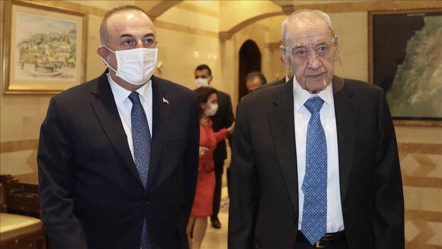 دیدار وزیر خارجه ترکیه با رئیس مجلس لبنان در بیروت