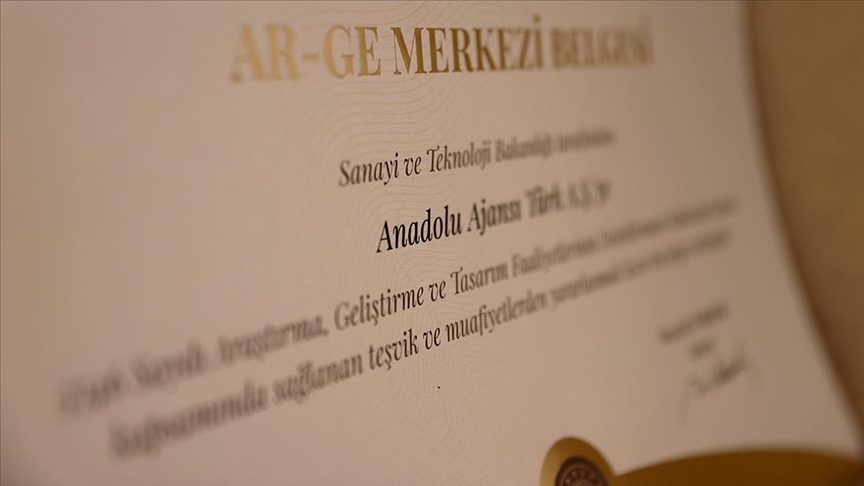 Anadolu Ajansı, Sanayi ve Teknoloji Bakanlığından 'AR-GE Merkezi Belgesi' aldı