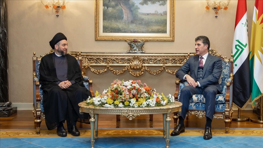 نێچيرڤان بارزانى و عهممار حهكيم کۆبوونەوە