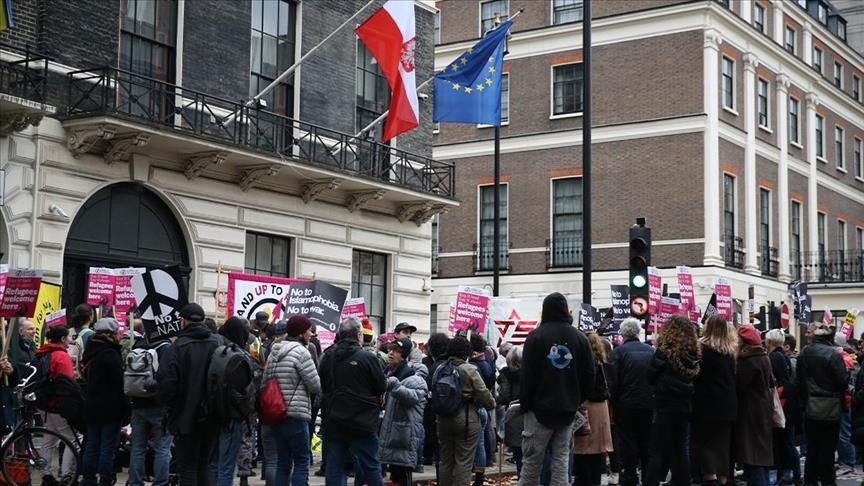 Londres: manifestation en solidarité avec les migrants bloqués à la frontière polonaise
