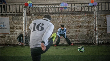 İdlib'de görme engelliler futbol maçı yaptı