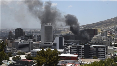 South Africa's parliament building ablaze again after Sunday fire